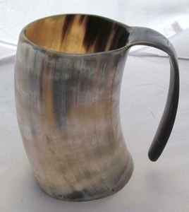 Tasse exclusive en corne de buffle de qualité pour café boisson cocktail tasses en corne grande taille par croissant artisanat - Product Image 1