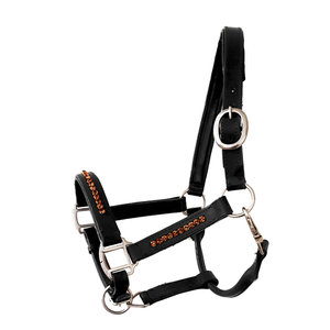 Horse Halter Bling <b>Coffee</b> Black Leather New High Quality Horse Leather Halter <b>Folded</b> - Product Image 4