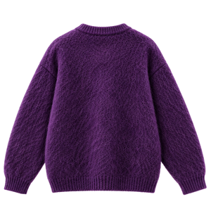 <b>Women's</b> Fuzzy Knit <b>Thick</b> Solid Crew Neck Long Sleeve Warm Pullover Soft Hairy Wool/Polyester Casual Autumn Wholesale Fashion - Product Image 2