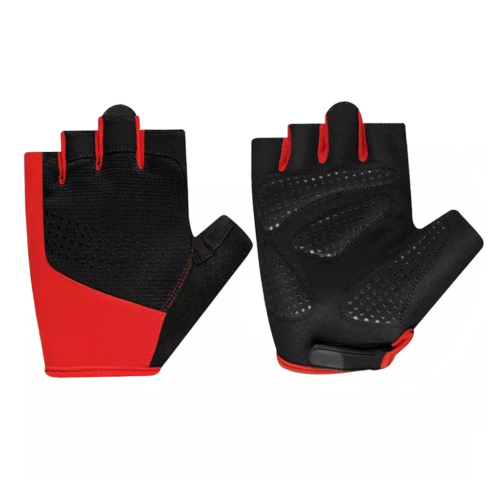 Black And Red Color Men's Cycling Fingerless Gloves Shockproof Breathable Mountain Bicycle Gloves Sports Cycling Gloves
