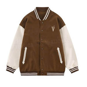 Vente en gros de vestes Letterman en toile de laine pour hommes pour l'hiver Col montant manches longues Nouveau design à capuche fine à bas prix Service OEM en ligne - Product Image 1