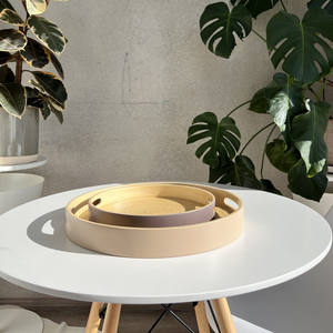 ถาดไม้ไผ่ม้วนกันน้ำสำหรับบ้านคาเฟ่โรงแรมถาดทำจากเส้นใยธรรมชาติแบบม้วนพร้อมที่จับ - Product Image 3