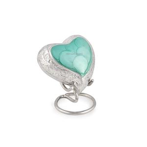 Meilleures ventes urnes en métal en forme de cœur avec support noir urnes funéraires funéraires décorées en marbre - Product Image 4