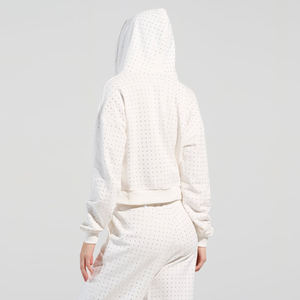 Conjunto Deportivo de Sudadera con Capucha y Pantalones Deportivos para Mujer, Lavado Ácido, Felpa Suave y Cálida, Ropa Deportiva Cómoda para Invierno, Gimnasio, Entrenamiento, Correr, Uso Diario - Product Image 2