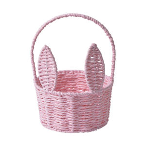 Handmade <b>Empty</b> Easter <b>Gifts</b> <b>Basket</b> Colorful Paper Storage <b>Basket</b> with Handle <b>for</b> Kids - Product Image 4
