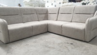 L-förmiges Modernes Chesterfield-Ecksofa Stoffbezug Massivholzrahmen Schlafsofa Farboptionen Anpassbare Größe Villa Schule Lager