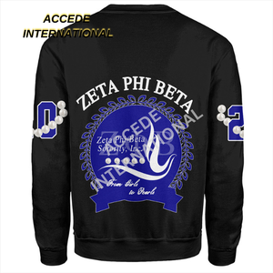 เสื้อสเวตเชิ้ตผ้าฟลีซพิมพ์ลายปักลาย Zeta Phi Beta Sorority ขายส่ง ผลิตจากผ้าฝ้าย 100% ดีไซน์ลำลอง นุ่ม สวมใส่สบาย ทรงปกติ - Product Image 3