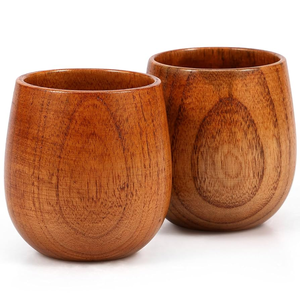 Verre court en bois artisanat en gros couleur bois naturel design de luxe artisanat verre à bière prix bon marché - Product Image 5