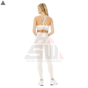 Conjunto Deportivo de 2 Piezas para Mujer, Talla Grande, Cintura Alta, Levanta Glúteos, Diseño de Malla Transpirable, Parte Delantera Sólida - Product Image 5