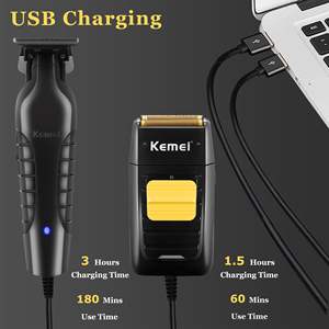 Tondeuse à cheveux électrique sans fil pour hommes, étanche IPX7, tondeuse à cheveux à lame en T à coupe zéro, rasoir à grille, grilles de rechange, batterie - Product Image 4