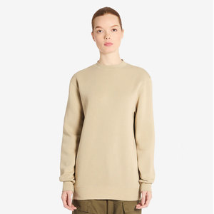 Sweat-shirt classique en coton biologique, coupe classique, couleur beige miel, col rond, poids lourd - Product Image 4