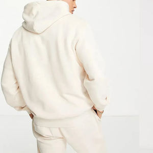 Sweat à capuche uni de haute qualité en coton mélangé Sweats à capuche respirants pour hommes avec logo personnalisé - Product Image 4