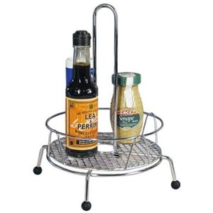 Étagère de rangement de cuisine en acier inoxydable chromé poli 292025, type sur pied, pliable, avec support à épices - Product Image 1