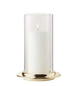 เชิงเทียนแก้วโลหะสีทองตกแต่งบ้านดีไซน์เนอร์หรูหราทำด้วยมือ - Product Image 1