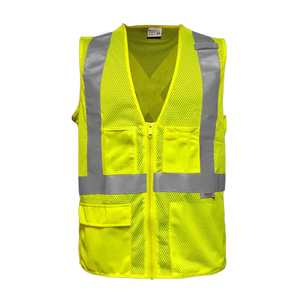 Gilet de sécurité d'été personnalisé respirant haute visibilité antistatique bandes réfléchissantes étanches poches en maille séchage rapide - Product Image 1