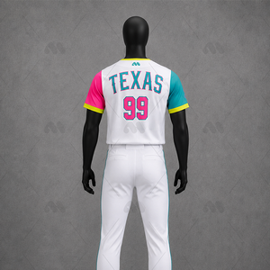 Ensemble d'uniformes de baseball personnalisés imprimés par transfert thermique, maillot à manches courtes et pantalon, kit athlétique unisexe pour l'entraînement en club - Product Image 2