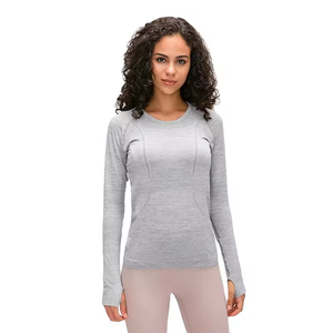 T-shirt à manches longues pour femme personnalisé, tissu en coton 100% respirant de qualité supérieure, logo personnalisé, t-shirt à manches longues pour femme de haute qualité - Product Image 5