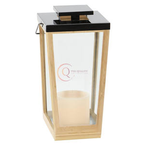 Pots à bougies en bois et métal de haute qualité avec couvercle métallique unique pour lanternes décoratives de fête de Noël - Product Image 6