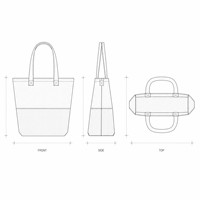 Sac fourre-tout en toile bicolore grande capacité, réutilisable, avec logo personnalisé, en coton, pour les courses