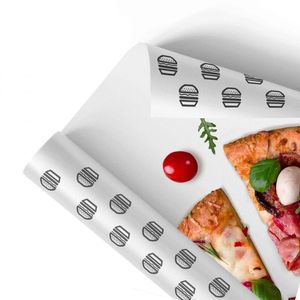 Papier alimentaire anti-graisse SOFT 40 Gr. Personnalisé en blanc avec fond blanc et logo semi-couleur - Product Image 2