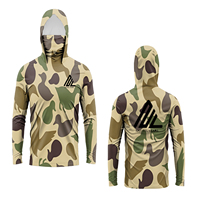 Camisa de Pesca con Capucha Camo, Manga Larga, Protección UPF 50, Ligera, Secado Rápido, Transpirable, para Pesca, Caza y Senderismo al Aire Libre
