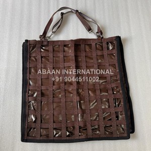 กระเป๋าไนลอนใส่หญ้าแห้งสำหรับเลี้ยงม้าขนาดใหญ่แบบเย็บเสริมแรงสำหรับเดินทางดีไซน์ฟีดช้า - Product Image 4