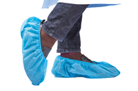 Penutup Sepatu Sekali Pakai PP CPE Non-Woven Tahan Air Anti Selip Pelindung Kaki Medis Bedah untuk Rumah Sakit & Ruang Bersih