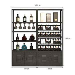 Giá để rượu siêu thị, kệ trưng bày rượu bằng kim loại và gỗ, kệ treo tường, kệ trưng bày rượu - Product Image 4