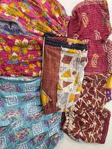 Pantalones cortos de algodón de cintura alta Vintage para mujer, pantalones cortos de playa transpirables bordados Kantha hechos a mano para primavera - Product Image 6