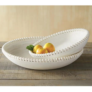 Nouvel arrivage de bols en bois blancs lavés de haute qualité, bords perlés pour noël, vente en gros, fabriqué au Vietnam - Product Image 5