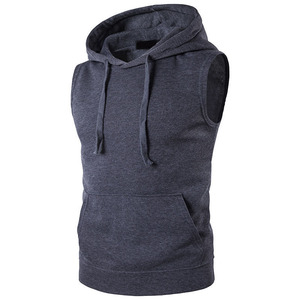 Sweat d'entraînement pour hommes sweat à capuche athlétique-élégant Gym Running Hoodies léger pull manches moins Sport pull pulls - Product Image 4