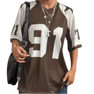 Camiseta de Fútbol Unisex con Cuello en V, Estampado Personalizado, Talla Grande, Premium, de Alta Calidad, Transpirable, Ligera, Ropa Deportiva - Product Image 5