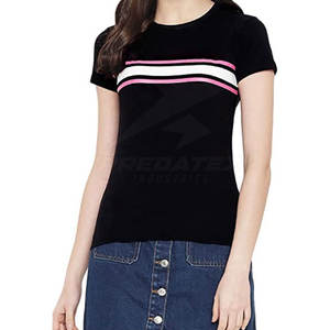 Nueva Llegada, Venta en Línea, Camiseta de Mujer Casual, Ecológica, Transpirable, Ligera, 100% Algodón, Manga Corta, Diseño Personalizado - Product Image 4