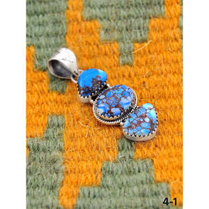 Pendentif artisanal Southwest Golden Hills avec incrustation en argent sterling sertie de pierres - Product Image 3