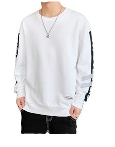 OEM personalizado Sherpa Crew Ne sudadera 100% algodón Color sólido con rayas acanalado puño dobladillo 3D impreso patrón bordado Logo - Product Image 1