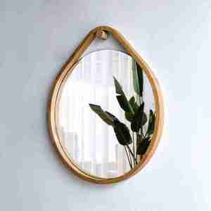 Nouveau look avec un prix raisonnable Artisanat Miroir Salon Beauté Rond Cadre en bois Fabricant et exportateur d'Inde - Product Image 6