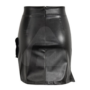 Nouvelle arrivée Jupe en cuir taille haute respirante et décontractée de couleur unie pour l'automne et l'hiver - Product Image 2