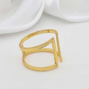 Minimalist Wire Geometric Brass <b>Ring</b> 18k Gold Plated Open <b>Adjustable</b> Wholesale <b>Ring</b> for women - Product Image 2