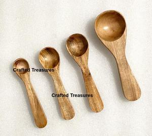 Juego de 4 Mini Cucharas Rústicas de Madera para Café, Especias y Condimentos, Cucharas Medidoras Pequeñas, Utensilios de Cocina al Mejor Precio - Product Image 3