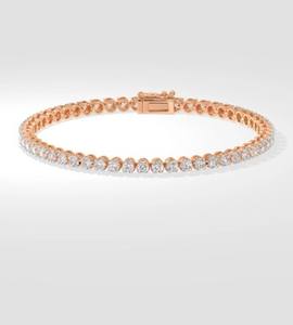 สร้อยข้อมือเทนนิสเพชรบาง18K IGI CVD HPHT สร้อยข้อมือเทนนิสเพชรปลูกในห้องปฏิบัติการสำหรับผู้หญิง - Product Image 3