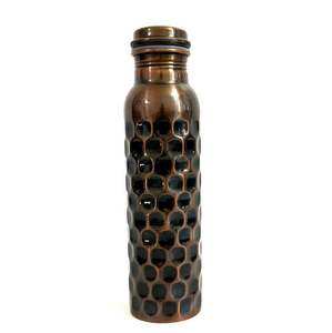 Modern <b>500ml</b> Oxidised Copper Embedded <b>Water</b> <b>Bottle</b> Matt Finished Sustainable Kitchenware for Student Direct Drinking Barware - Product Image 1