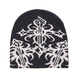 2025 New Wholesale 100% Wool Ski Cap Warm Winter Knitted Beanie Hats with Leather Label Decoration - Product Image 6