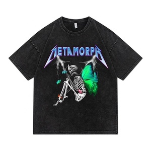 Camiseta lavada con ácido para hombre, 100% algodón con logotipo personalizado, secado rápido, calidad atlética, alta calidad, venta al por mayor, Camiseta holgada con hombros caídos - Product Image 1