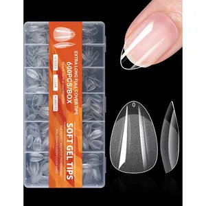 Punte per Unghie A11aga Corte a Mandorla Copertura Completa per Forniture per Unghie - Product Image 1