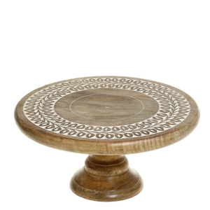 Support à gâteau en bois de haute qualité Design unique Design imprimé Forme ronde Ferme rustique acacia Support à gâteau en bois - Product Image 1