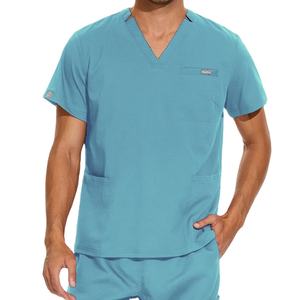 Uniformes de gommage d'infirmière médicale 3 poches pour le personnel hospitalier, vêtements hauts en coton imprimé noir, nouveaux modèles Offre Spéciale - Product Image 5