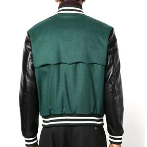 Veste universitaire en toile enduite unisexe de haute qualité avec logo personnalisé, veste bomber en cuir à doublure polaire pour le printemps, broderie streetwear, lettreman - Product Image 4