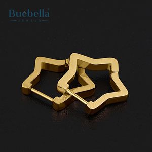 Pendientes Huggie de Plata de Ley 925 hechos a mano, pendientes de aro únicos con forma de estrella para hombres, joyería de Hip Hop - Product Image 2