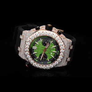 Reloj de diamantes Moissanite para hombre de lujo de alta demanda 41mm esfera analógica nueva moda antigua estilo Hip-Hop VVS helado para venta de exportación - Product Image 1