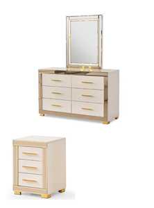 Meuble de toilette moderne pour chambre à coucher avec rangement durable, lignes épurées, finitions chromées élégantes et réfléchissantes, dernier design - Product Image 3